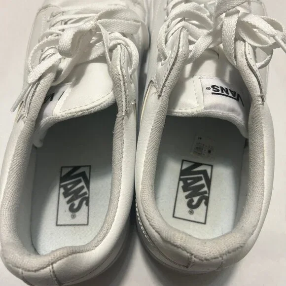 Vans White Leather "Seldan" Low Top Sneaker - Picture 7 of 14